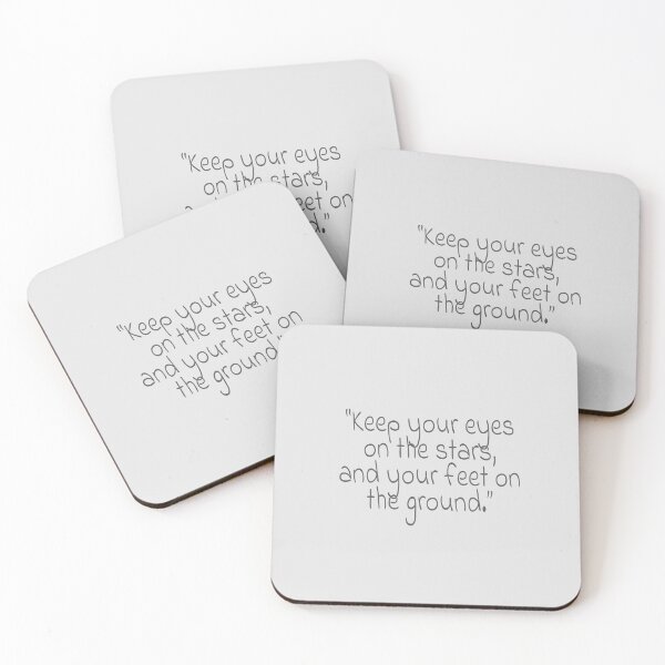 Item preview, "Keep your eyes on the stars, and your feet on the ground." Gray Text Quote designed and sold by agsduy.