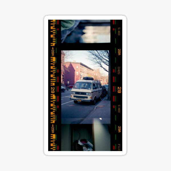 car in brooklyn filmstrip version Sticker