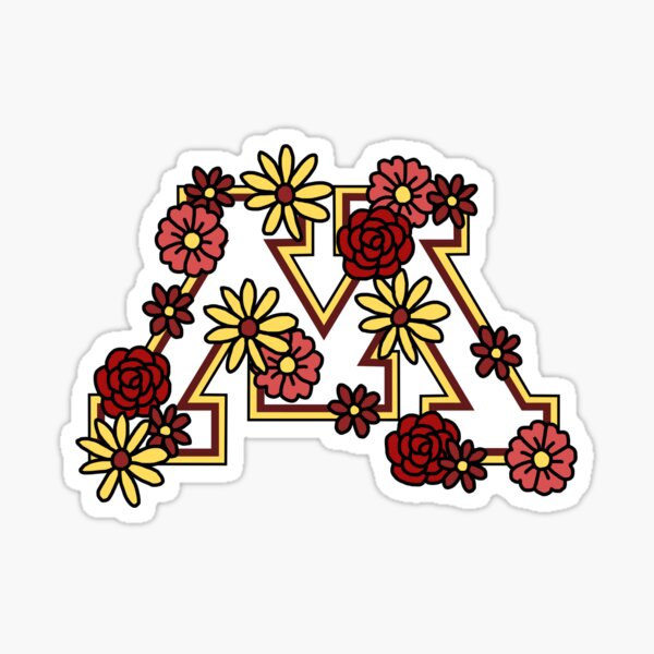 Artikel-Vorschau von Minnesota "M" mit Blumen, designt und verkauft von Liza Hartshorn.