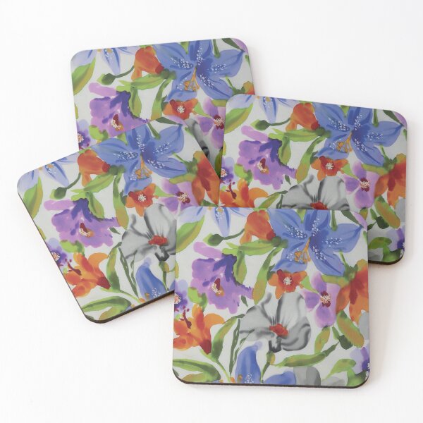 Item preview, Watercolor Tropical Flowers on Silk designed and sold by Leslie Rogers Todder.