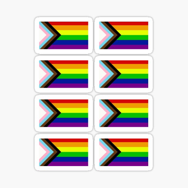 Progress Pride Flag x 8 Sticker Pack Set Sticker