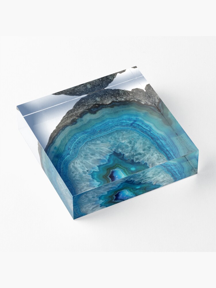 Alternate view of Soothing Blue Agate Acrylic Block