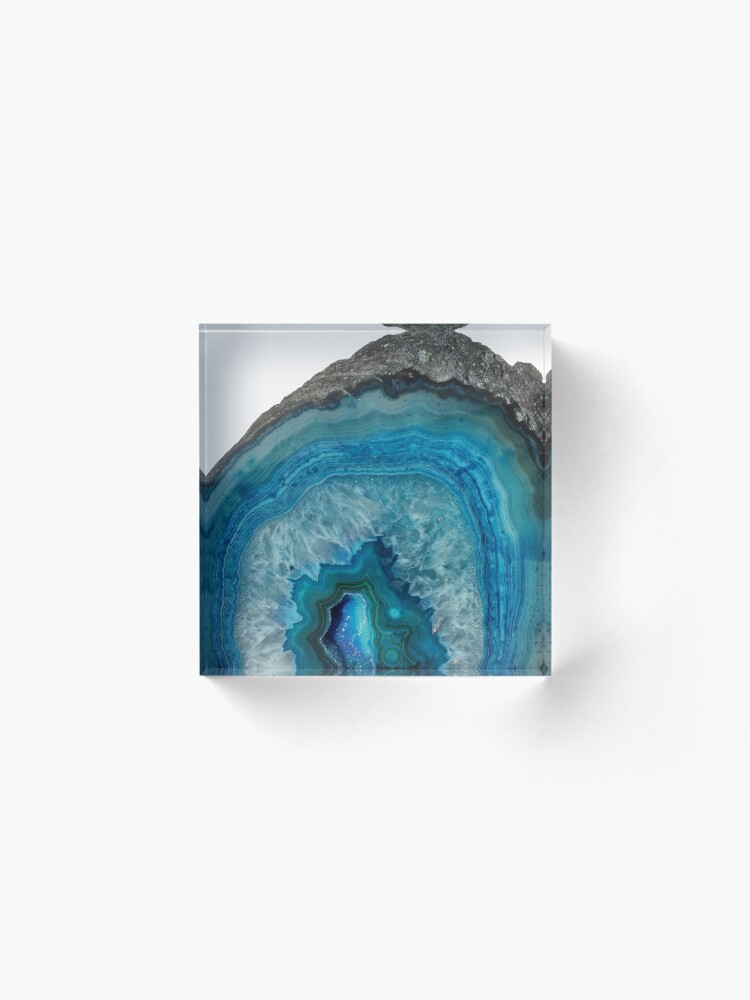 Alternate view of Soothing Blue Agate Acrylic Block