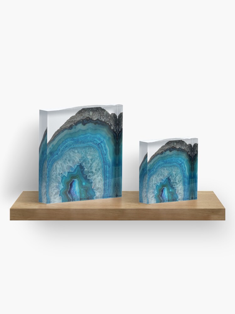 Alternate view of Soothing Blue Agate Acrylic Block