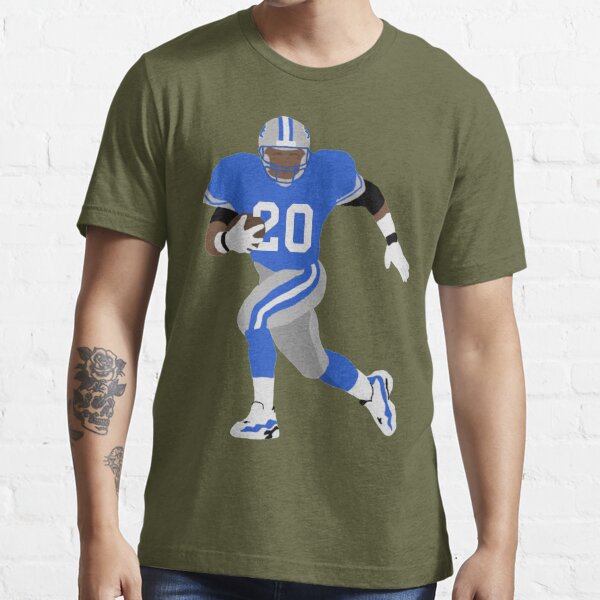 Men's Mitchell & Ness Barry Sanders White Detroit Lions Retired Player Name Number Burst T-Shirt