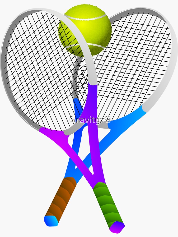 "Tennis Ball and Rackets" Sticker for Sale by Gravityx9 Redbubble