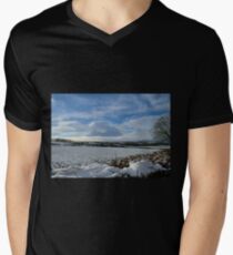 White Winter , Blue Winter Men's V-Neck T-Shirt