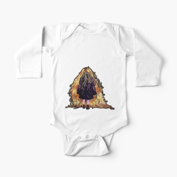 Faceless Girl au manteau et liseré noir Long Sleeve Baby One-Piece