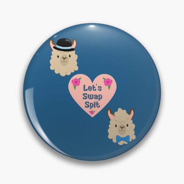 Item preview, Gay gentleman llamas let's swap spit valentine pink blue designed and sold by GrammarDance.