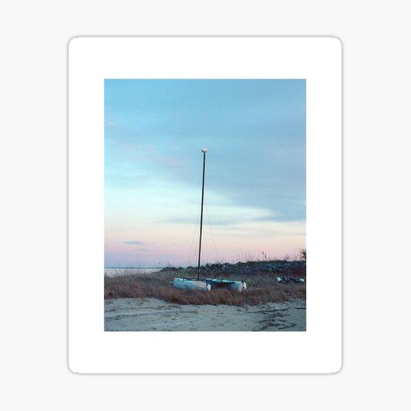 boat on the beach Sticker