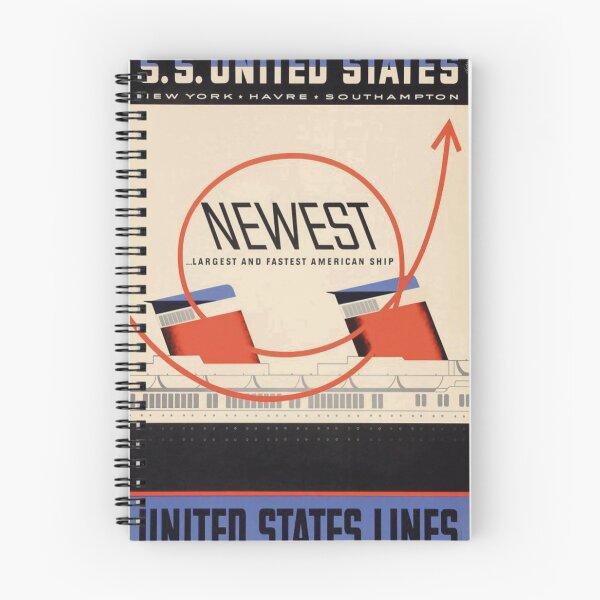 Item preview, United States Lines vintage travel poster designed and sold by stickart-marek.