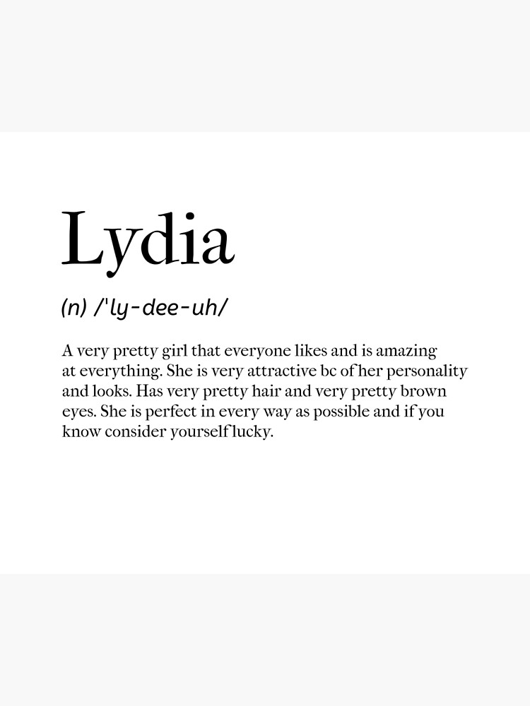 "Lydia Definition" Poster for Sale by tastifydesigns Redbubble