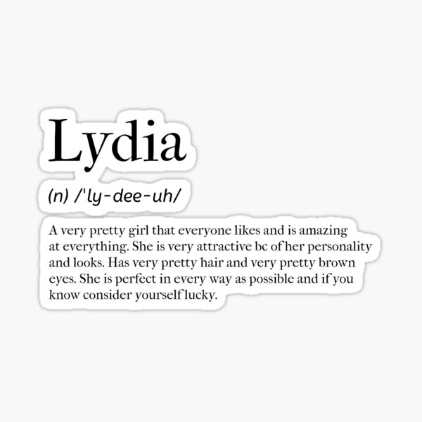 "Lydia Definition" Sticker for Sale by tastifydesigns Redbubble
