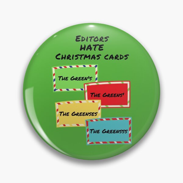 Item preview, Editors hate Christmas cards funny holiday green designed and sold by GrammarDance.