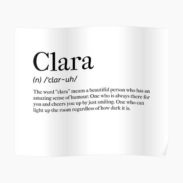 clara-definition-poster-for-sale-by-tastifydesigns-redbubble