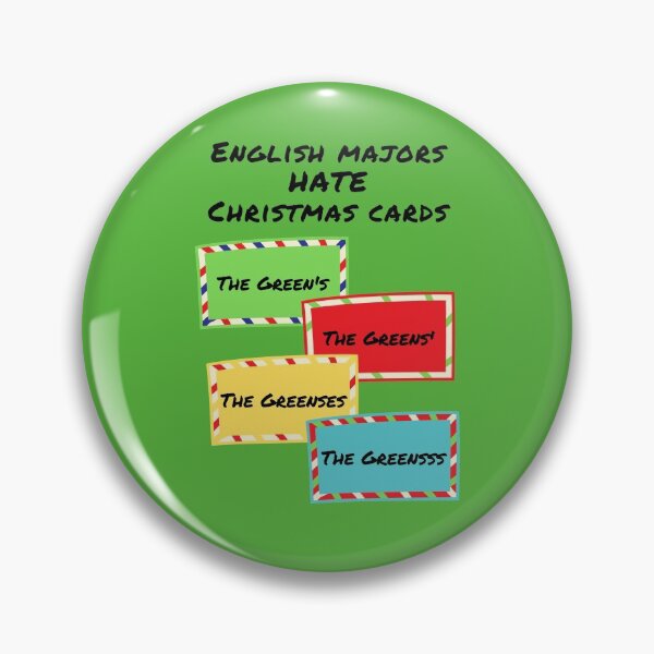 Item preview, English majors hate Christmas cards funny holiday green designed and sold by GrammarDance.