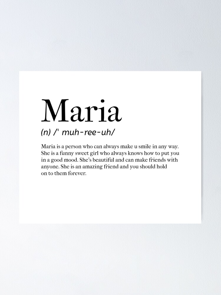 maria-definition-poster-for-sale-by-tastifydesigns-redbubble