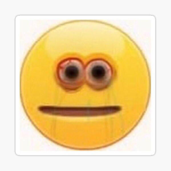 "Cursed Wide Eyed Emoji " Sticker for Sale by dsctdxllarstore Redbubble
