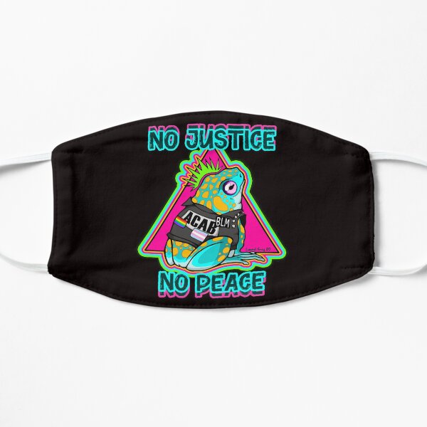 No Justice No Peace Punk Frog Flat Mask