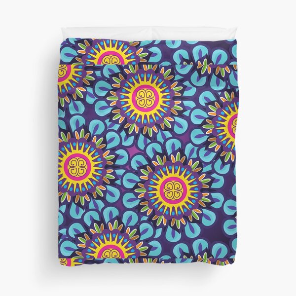 Vibrant Flowers Duvet Cover