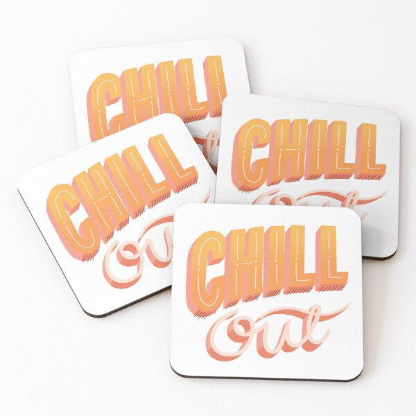 Item preview, chill out bright bubble letter cursive typography designed and sold by cameronbaba.