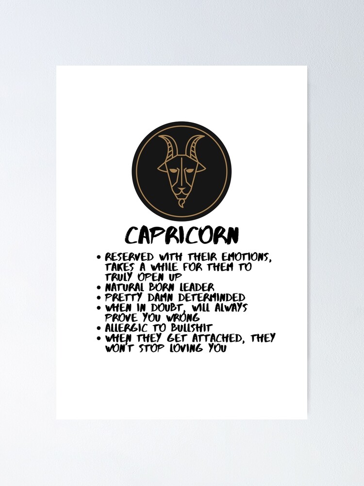 Capricorn Zodiac Funny Description Poster