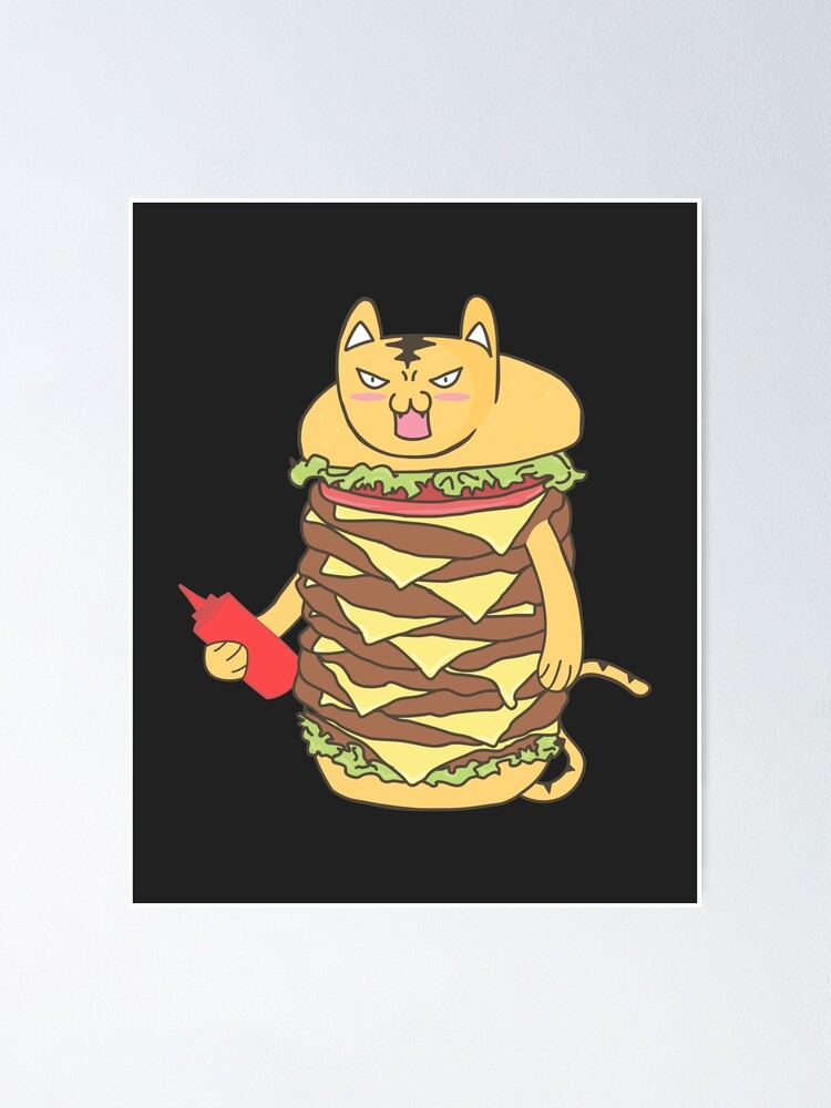 Angry Burger Cat Poster