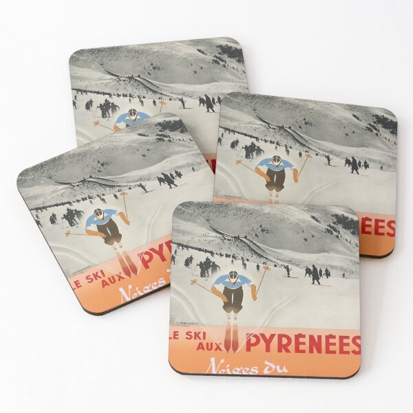 Item preview, Le Ski aux Pyrenees vintage travel poster designed and sold by stickart-marek.