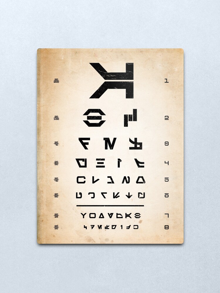 Alternate view of Aurebesh Eye Chart Metal Print