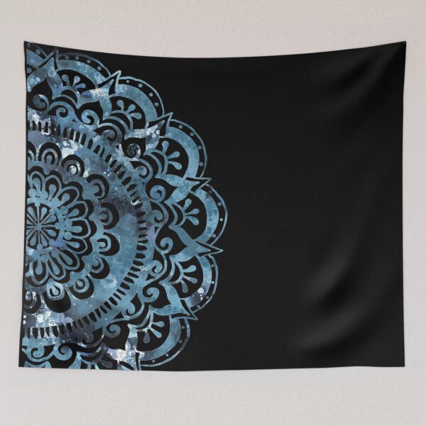 Item preview, Midnight Ocean Splash Mandala on Black designed and sold by ArtByDrax.