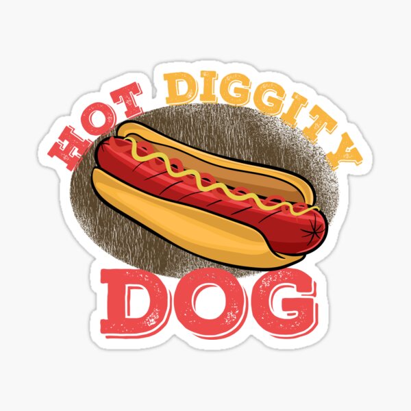 Vista previa del artículo con la obra «Hot Diggity Dog», diseñado y vendido por Vintagemashup.