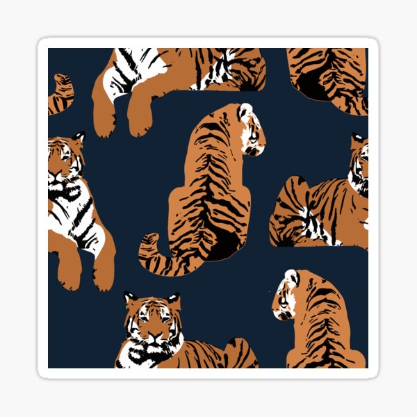 Vista previa del artículo con la obra « y estoy experimentando con ilustrarlos de diferentes maneras. Esta es una ilustración digital original basada en fotos de tigres reales.», diseñado y vendido por katlandreth.