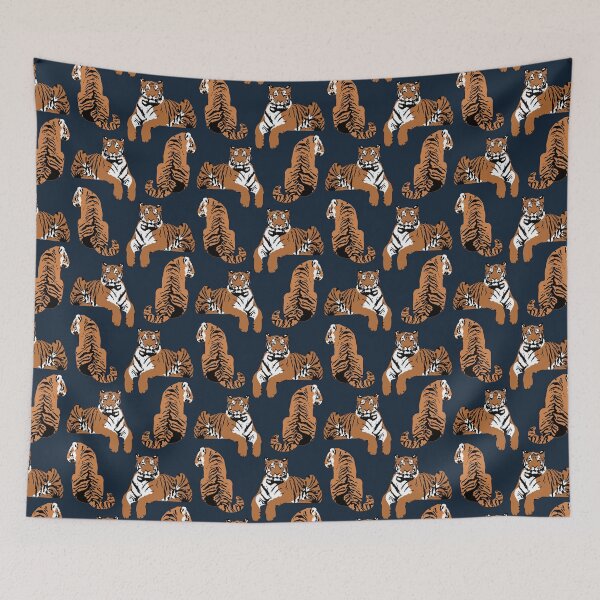Item preview, Navy Tiger Jungle Print designed and sold by katlandreth.