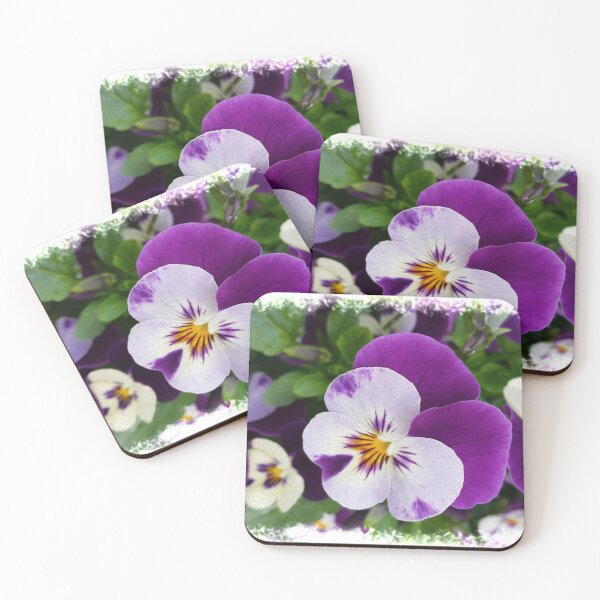 Item preview, Purple white pansies designed and sold by feiermar.