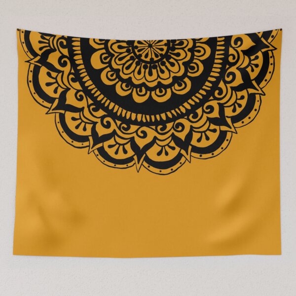 Item preview, Midnight Mandala on Saffron designed and sold by ArtByDrax.