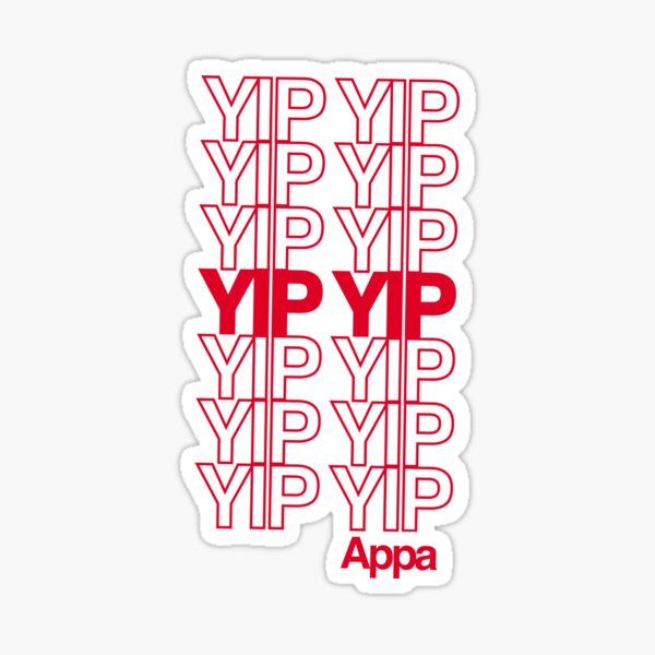"YIP YIP appa" Sticker by glu35 | Redbubble