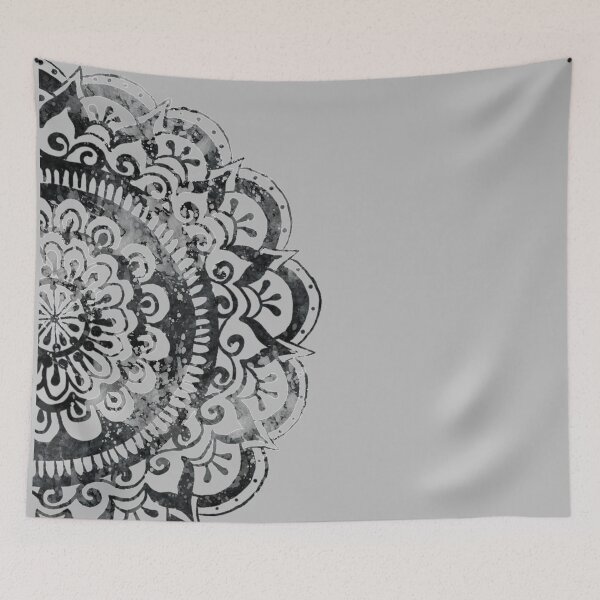 Item preview, Midnight Mystery Mandala on Soft Grey designed and sold by ArtByDrax.
