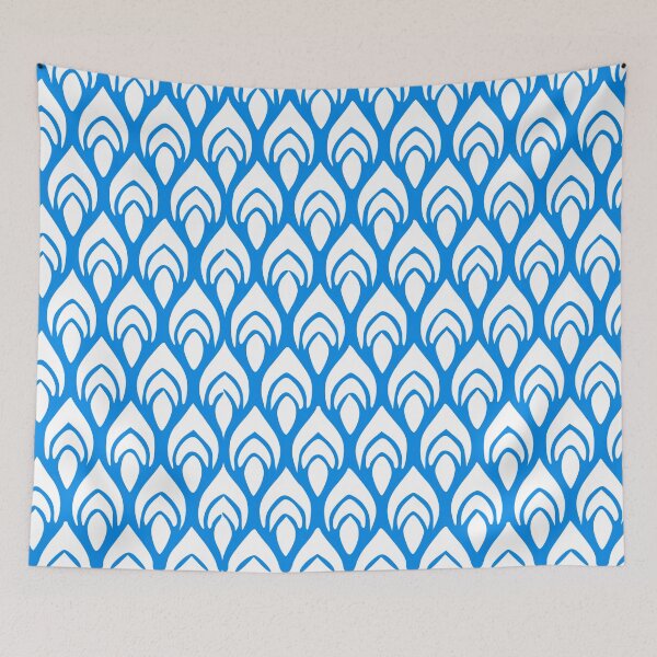 Item preview, Peacock Tail Feather Geometric Pattern in Blue designed and sold by 0tdesigns.