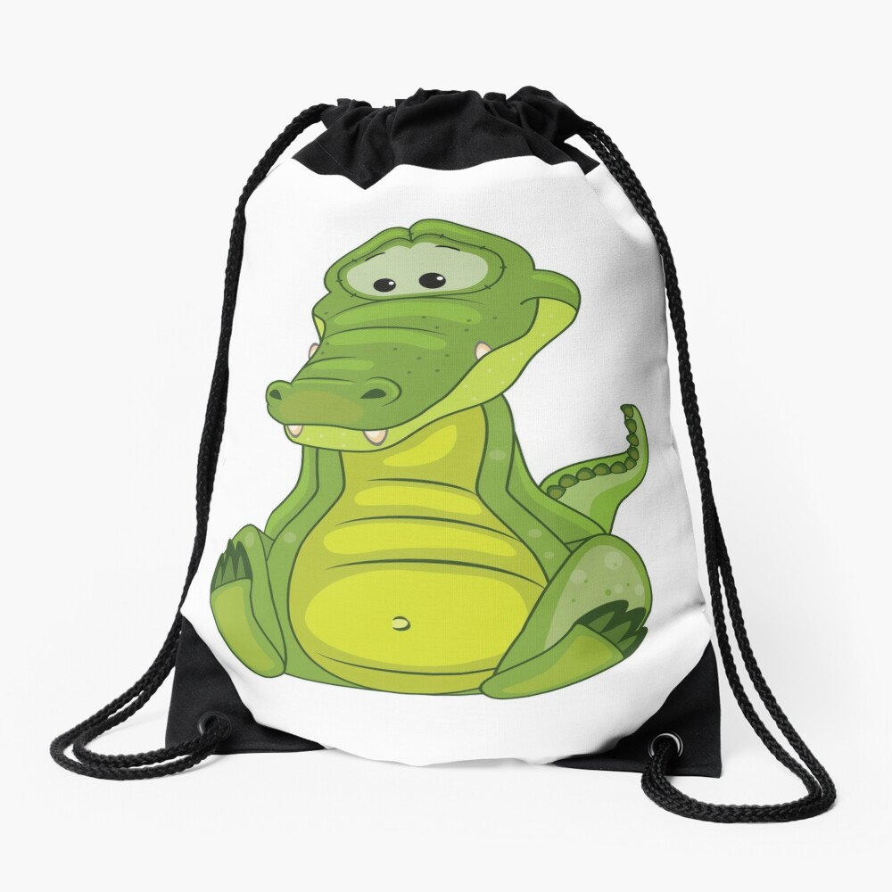 Alligator Cute Kawaii Cartoon Crocodile Drawstring Bag for Sale by  ProjectX23