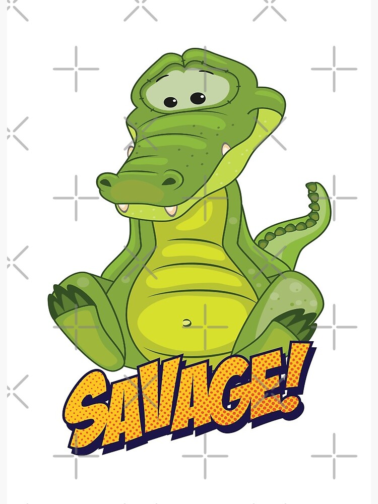 Alligator Cute Kawaii Cartoon Crocodile Art Board Print for Sale