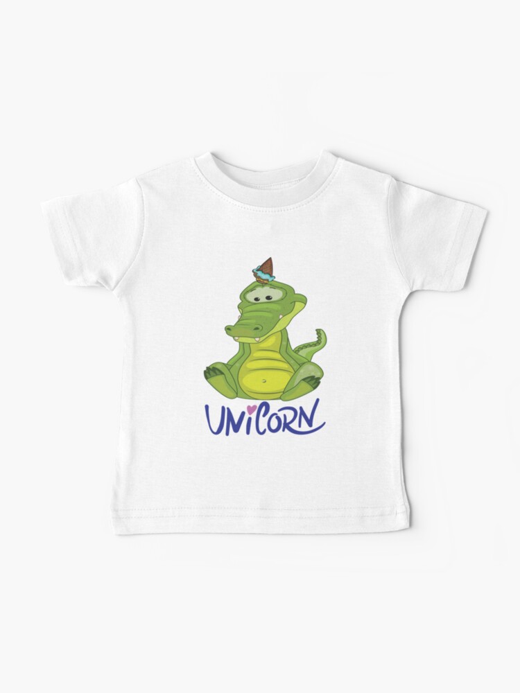 T Shirt Bebe Crocodile Dessin Anime Kawaii Mignon Crocodile Alligator Licorne Par Projectx23 Redbubble