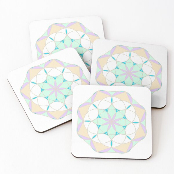 Item preview, Cream green purple white Mandala designed and sold by ItezaPatterns.