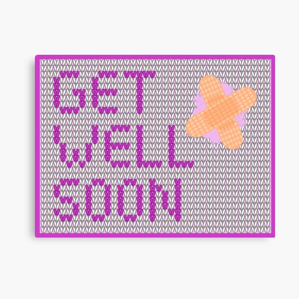 Get Well Soon pink Leinwanddruck