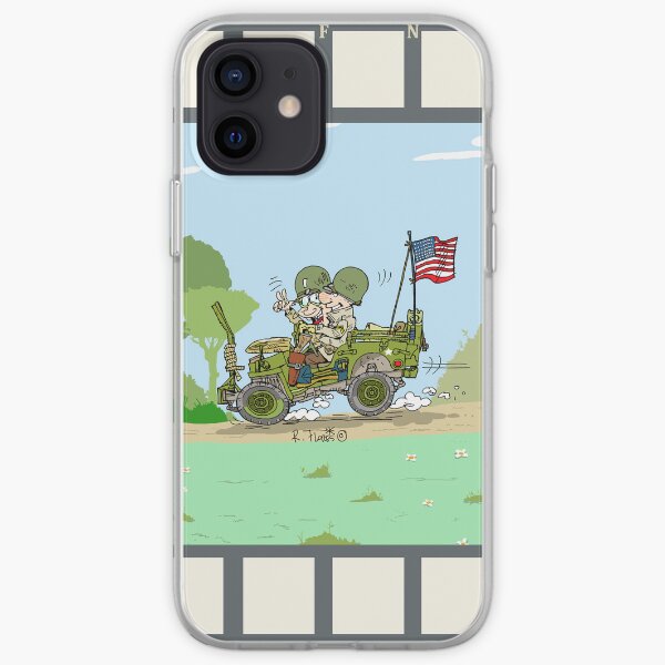 WW2 US jeep del ejército en el campo Funda blanda para iPhone