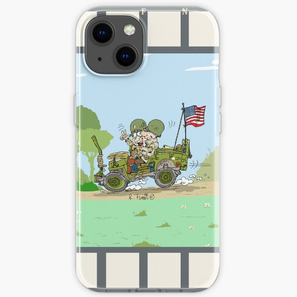 WW2 US Army jeep at countryside iPhone Soft Case