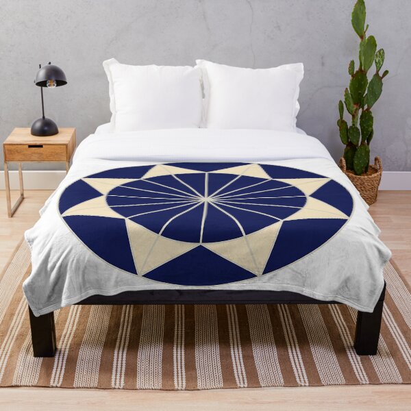 Item preview, Navy Blue Cream Mandala /circle designed and sold by ItezaPatterns.