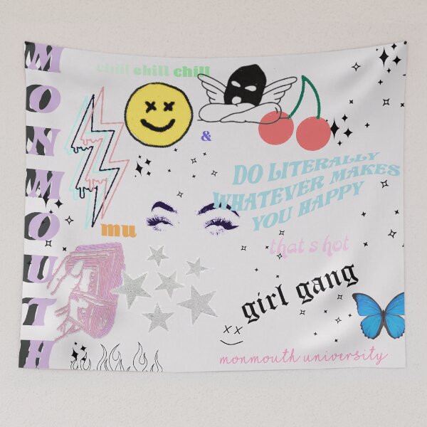 Item preview, Monmouth collage tapestry pink designed and sold by ally7899.