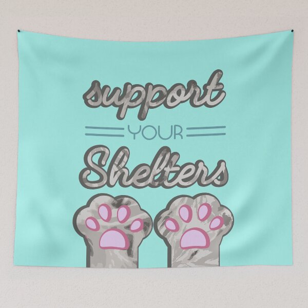 Item preview, Support your Shelters (Grey Tabby) designed and sold by Thoughtscrawl.
