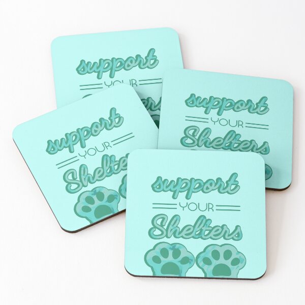 Item preview, Support your Shelters (Aqua) designed and sold by Thoughtscrawl.