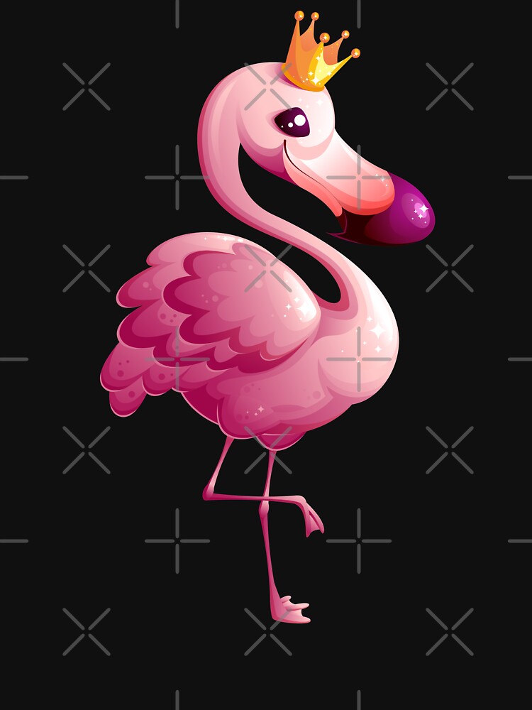 "Pink Flamingo With Crown" T-shirt for Sale by renju1902 | Redbubble
